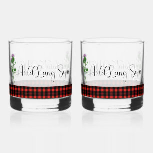 Vaso De Whiskey Clásico de la Noche de Burns Tartán Escocés