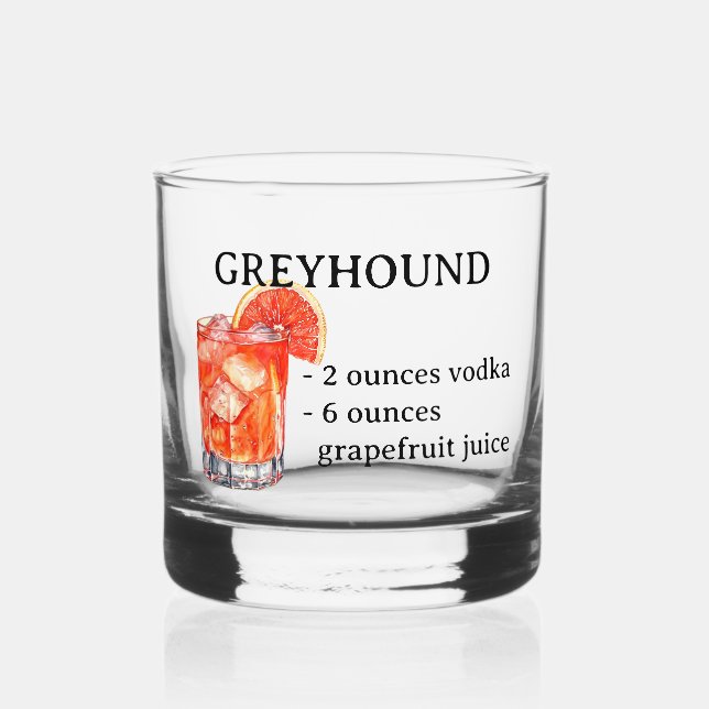 Vaso De Whiskey Cóctel de receta de vodka Greyhound (Anverso)