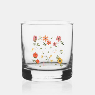 Vaso De Whiskey colección de flores