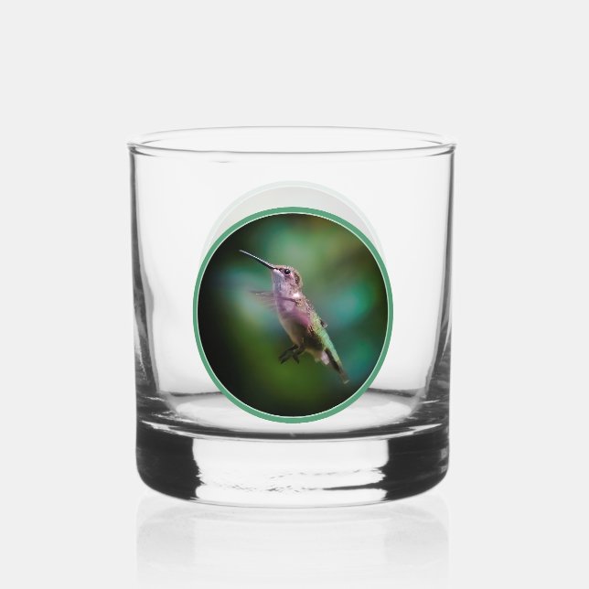 Vaso De Whiskey Colibrí de garganta rubí - Fotografía original (Anverso)