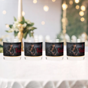 Vaso De Whiskey Colmillos de figura vampírica pálida de Halloween