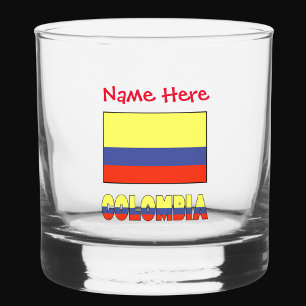 Vaso De Whiskey Colombia y la bandera colombiana: Personalización 