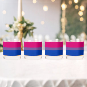 Vaso De Whiskey Colores magenta de la bandera del orgullo bisexual