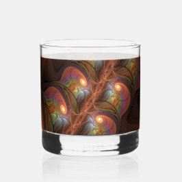 Vaso De Whiskey Colorful Fluorescent Abstract Modern Brown Fractal