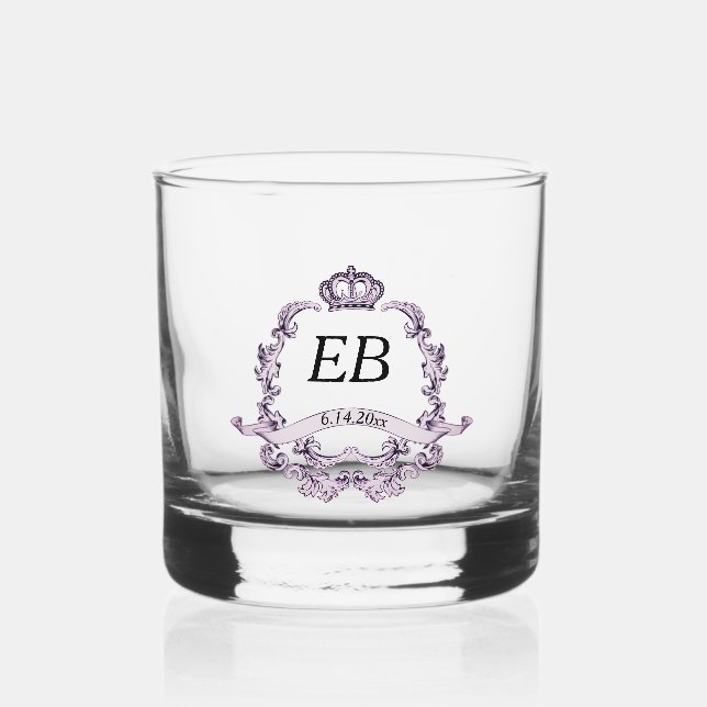 Vaso De Whiskey Conjunto de software de bebidas de Iniciales escud (Anverso)