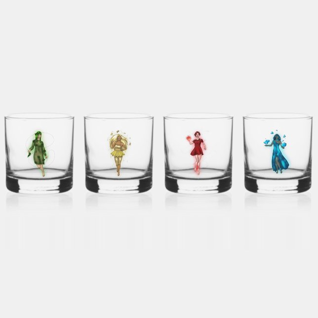 Vaso De Whiskey Conjunto de vidrio de elementos (Anverso)