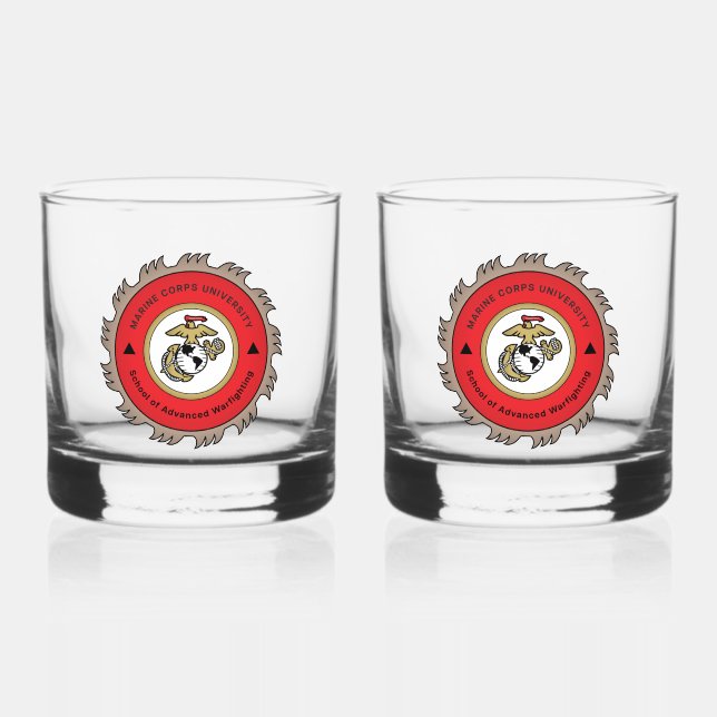Vaso De Whiskey Conjunto de vidrio para sacudidas SAW (Anverso)