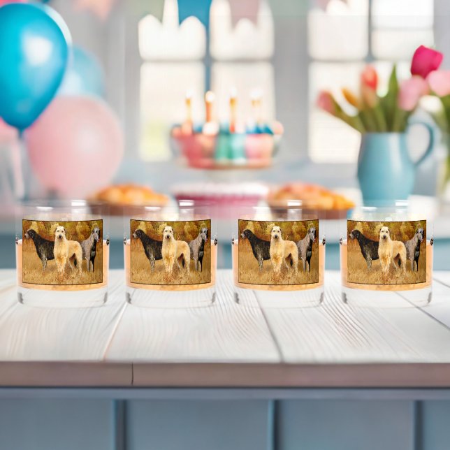 Vaso De Whiskey Conjunto irlandés de Wolfhounds y Cross Drinkware (Insitu (Baby Shower))