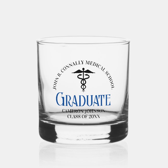 Vaso De Whiskey Conmemoración de graduación de la Escuela de Medic (Anverso)