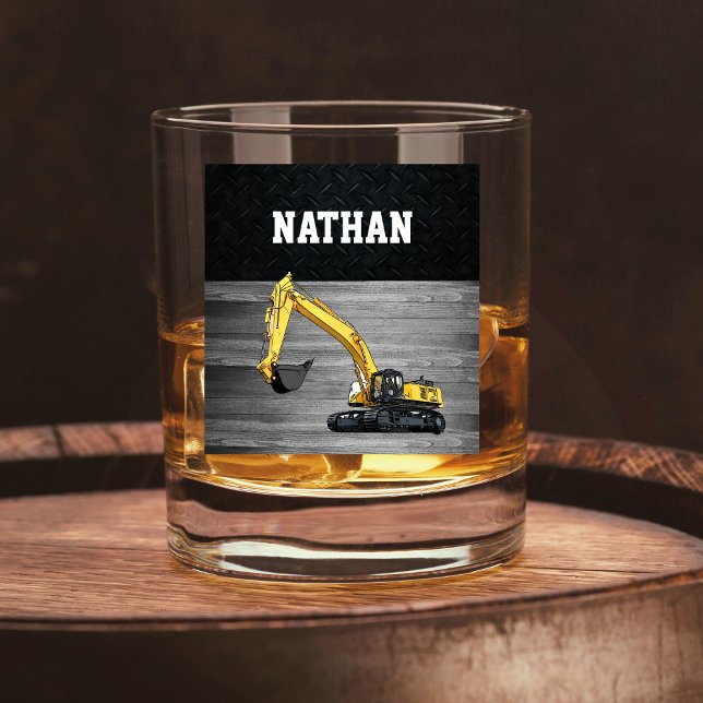 Vaso De Whiskey Construcción de excavadoras de equipo pesado (Cool Excavator Whiskey Glass for the Heavy Equipment Operator Construction Guy in Your Life)