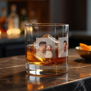 Vaso De Whiskey Copo de Whisky con Foto Personalizada para Papá P