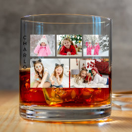 Vaso De Whiskey Copo de Whisky con Nombre de Collage de Fotos Pers
