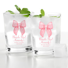 Vaso De Whiskey Coquette Aesthetic Cute Pink Bow Personalizado