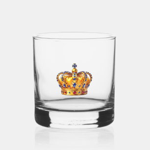 Vaso De Whiskey Corona dorada real