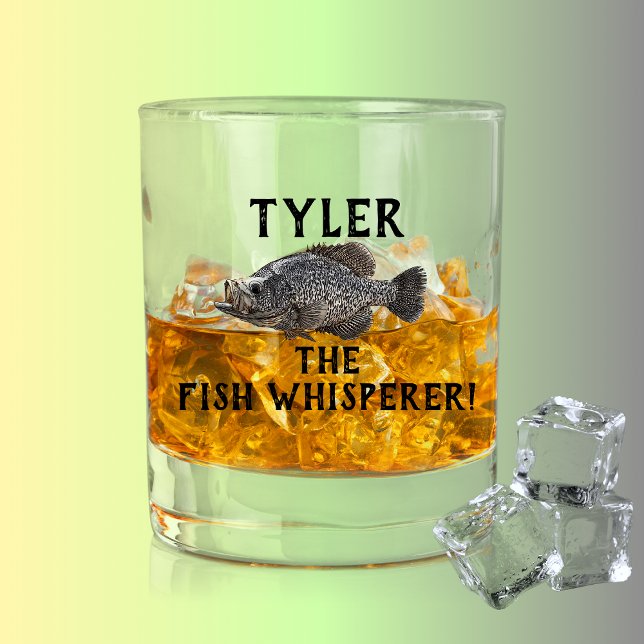 Vaso De Whiskey Crappie Pesca Pescado Whisperer Divertido Deporte  (Crappie Fishing Fun Fish Whisperer Whiskey Glass Gift)