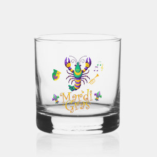 Vaso De Whiskey Crayfish Fleur de lis Mardi Gras