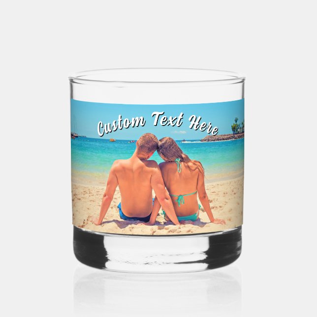 Vaso De Whiskey Crea tu propia foto personalizada con texto (Anverso)
