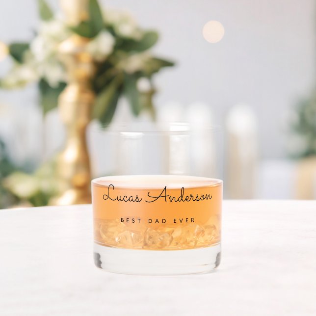 Vaso De Whiskey crea tu propio mejor papa nunca monogramado (Insitu (Boda))