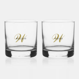 Vaso De Whiskey Crea tu propio monograma personalizado, nombre