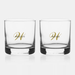 Vaso De Whiskey Crea tu propio monograma personalizado, nombre