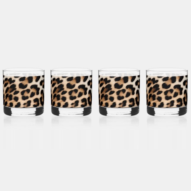 Vaso De Whiskey Cream Black Leopard Print (Anverso)