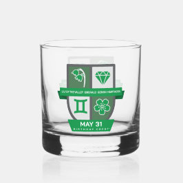 Vaso De Whiskey Crest de cumpleaños de Géminis™ para 21-31 de mayo
