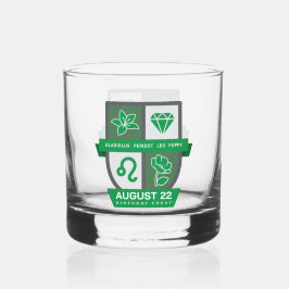 Vaso De Whiskey Crest™ de cumpleaños de Leo para el 1-22 de agosto