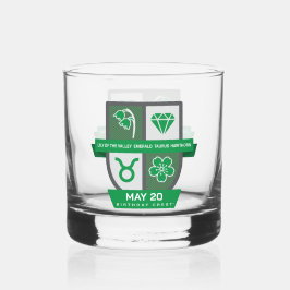 Vaso De Whiskey Crest de cumpleaños de Tauro™ para 1-20 de mayo