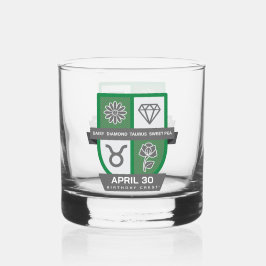 Vaso De Whiskey Crest de cumpleaños de Tauro™ para 20-30 de abril