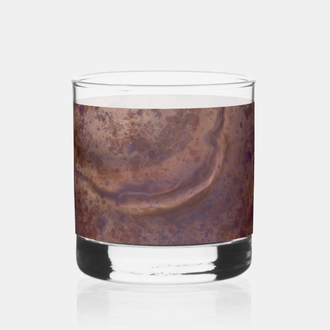 Vaso De Whiskey Cristal de mármol marrón sofisticado (Reverso )