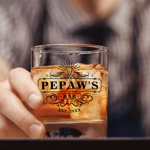 Vaso De Whiskey Cristal establecido en el año de personalizado Pep