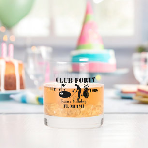 Vaso De Whiskey Cumpleaños Club Cuarenta golf Personalizado 40º Cu