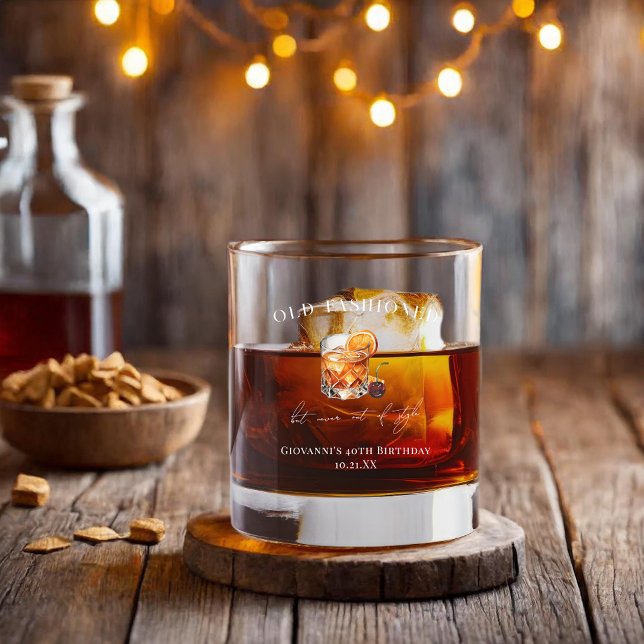 Vaso De Whiskey Cumpleaños con Cóctel "Old Fashioned" (Subido por el creador)