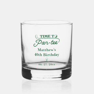 Vaso De Whiskey Cumpleaños de golf masculino Tiempo de Par-Tee