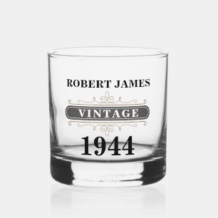 Vaso De Whiskey Cumpleaños Vintage Cualquiera