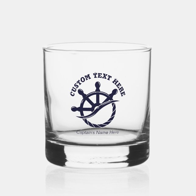 Vaso De Whiskey Custom Captain Boat Nautical Gift (Reverso )