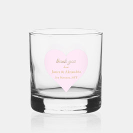 Vaso De Whiskey Custom Thank You Diamonds Pink Heart