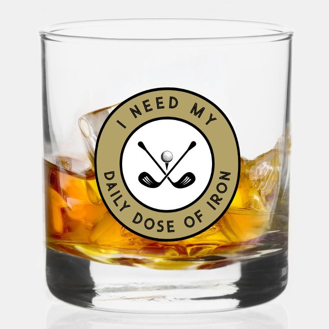 Vaso De Whiskey Cute Golfer Humor Golf Iron Sports Pro Black Gold (Cute Golfer Humor Golf Iron Sports Pro Black Gold Whiskey Glass)