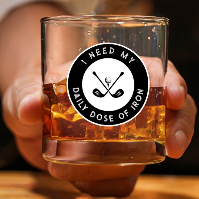 Vaso De Whiskey Cute Golfer Humor Golf Iron Sports Pro Blanco Negr (Cute Golfer Humor Golf Iron Sports Pro Black White Whiskey Glass)