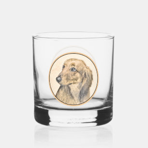 Vaso De Whiskey Dachshund (de cabello largo) Pintura original de a