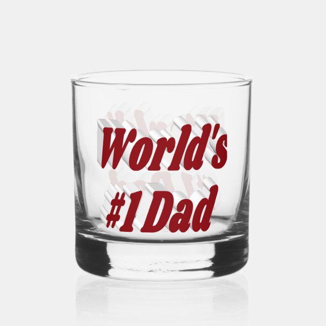 Vaso De Whiskey Dad burgundy mitad texto Fathers Day (Anverso)