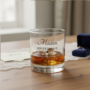 Vaso De Whiskey Dama de honor personalizada con nombre fiesta de b