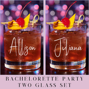 Vaso De Whiskey Damas de Honor Chic Fiesta de Boda