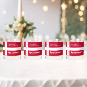 Vaso De Whiskey Danmark Grundlovsdag Bandera del Día Nacional Dané