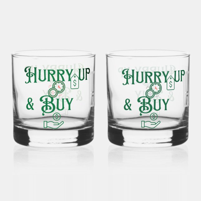 Vaso De Whiskey Date prisa y compra gafas de personalizado (Anverso)