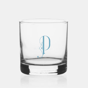Vaso De Whiskey Decorativo elegante monogramado P personalizado