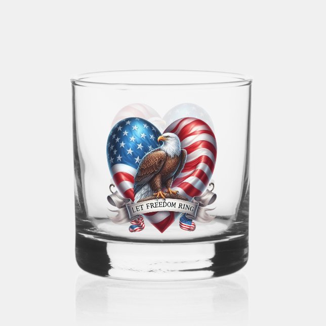 Vaso De Whiskey Dejen que la libertad suene Eagle Hearts (Anverso)