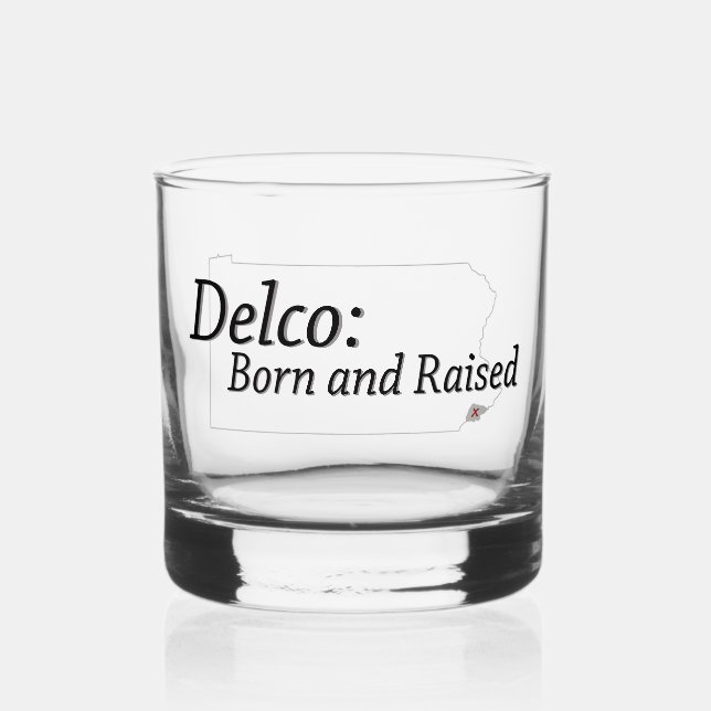 Vaso De Whiskey Delco nacido y criado (Anverso)