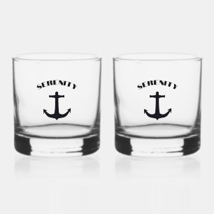 Vaso De Whiskey delimitador de nombre de barco personalizado