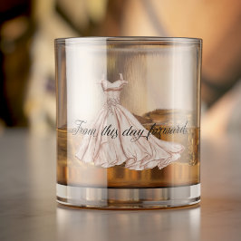 Vaso De Whiskey Desde Este Día Adelante Elegante Vestido De Boda
